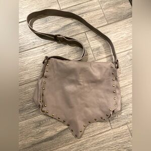Stylish Taupe Pulicati Shoulder Bag genuine Leather made in Italy
